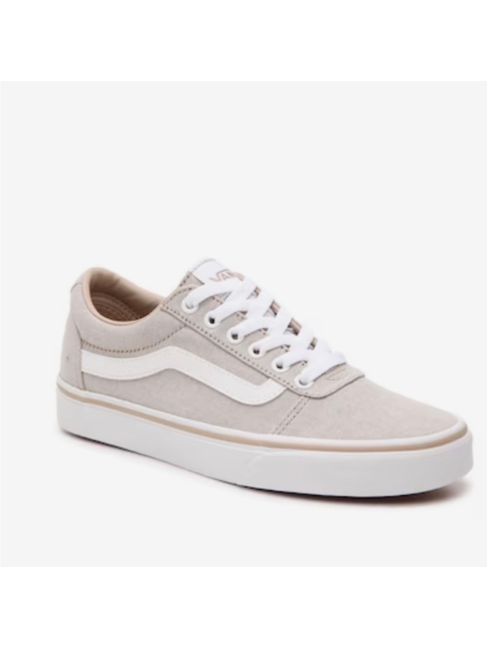 Vans Low Top Sneaker in Beige & White